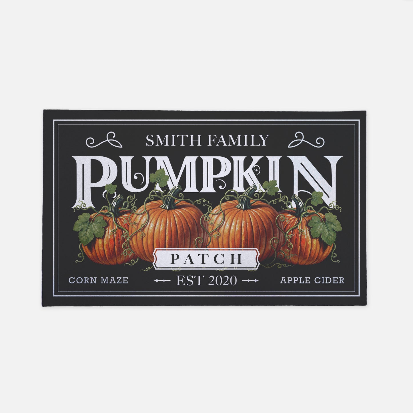 Personalized Text Pumpkin Patch Doormat