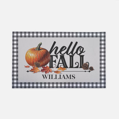 Personalized Text Hello Fall Doormat