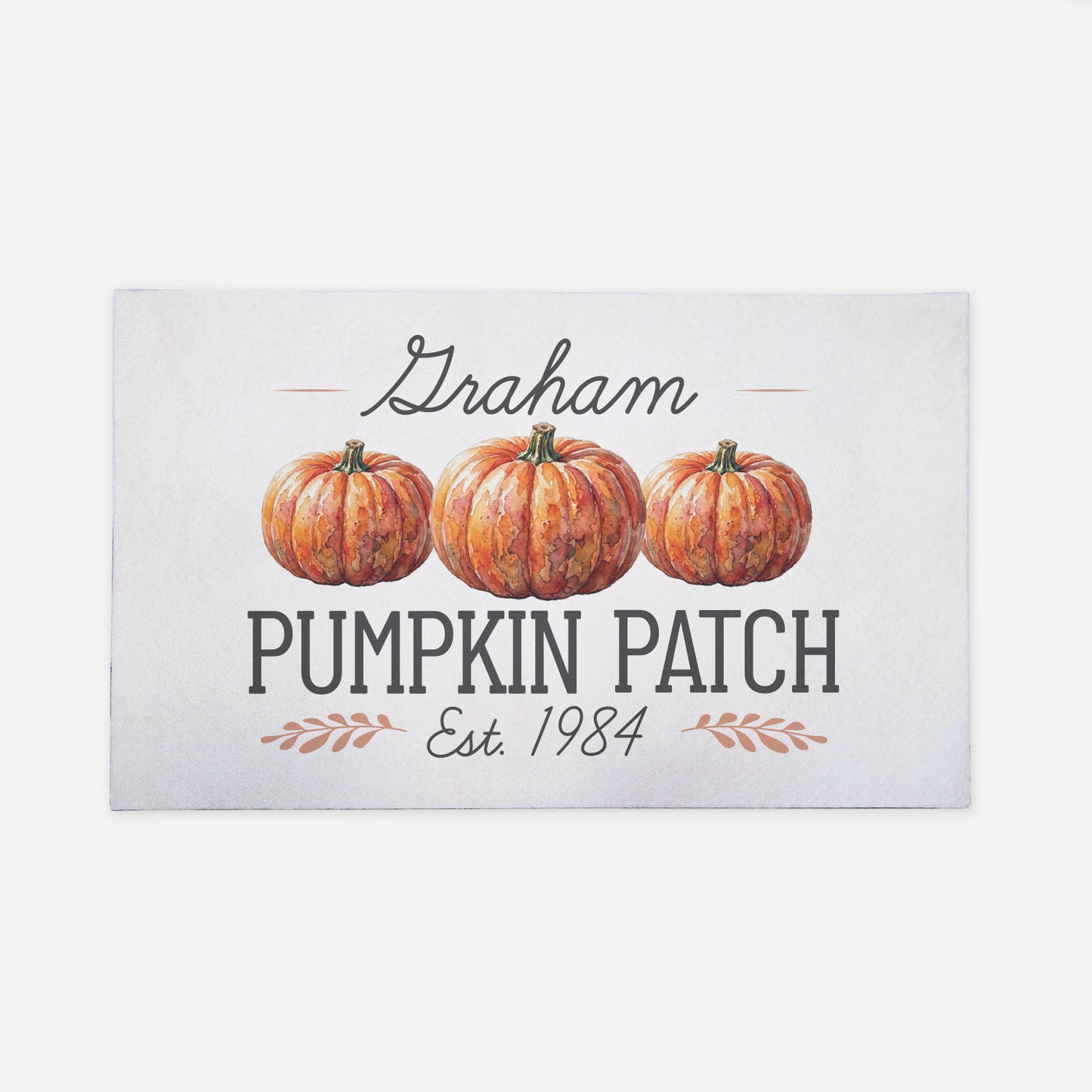 Personalized Text Pumpkin Patch Doormat - Light Background
