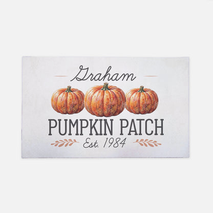 Personalized Text Pumpkin Patch Doormat - Light Background