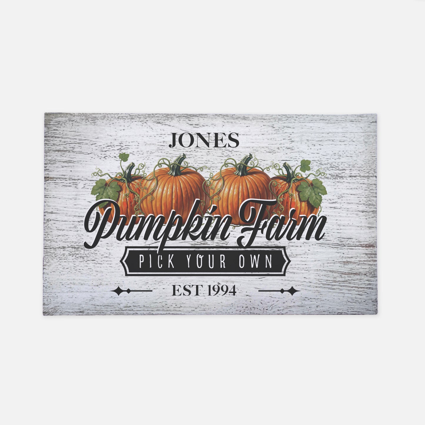Personalized Text Pumpkin Farm Doormat