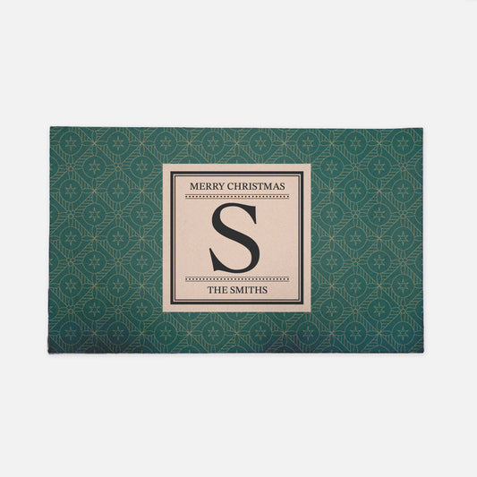 Family Monogram Holiday Doormat