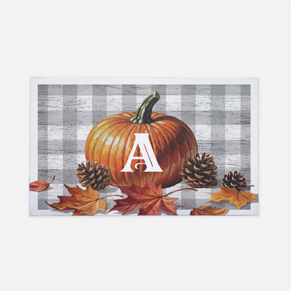 Personalized Single Letter Pumpkin Doormat