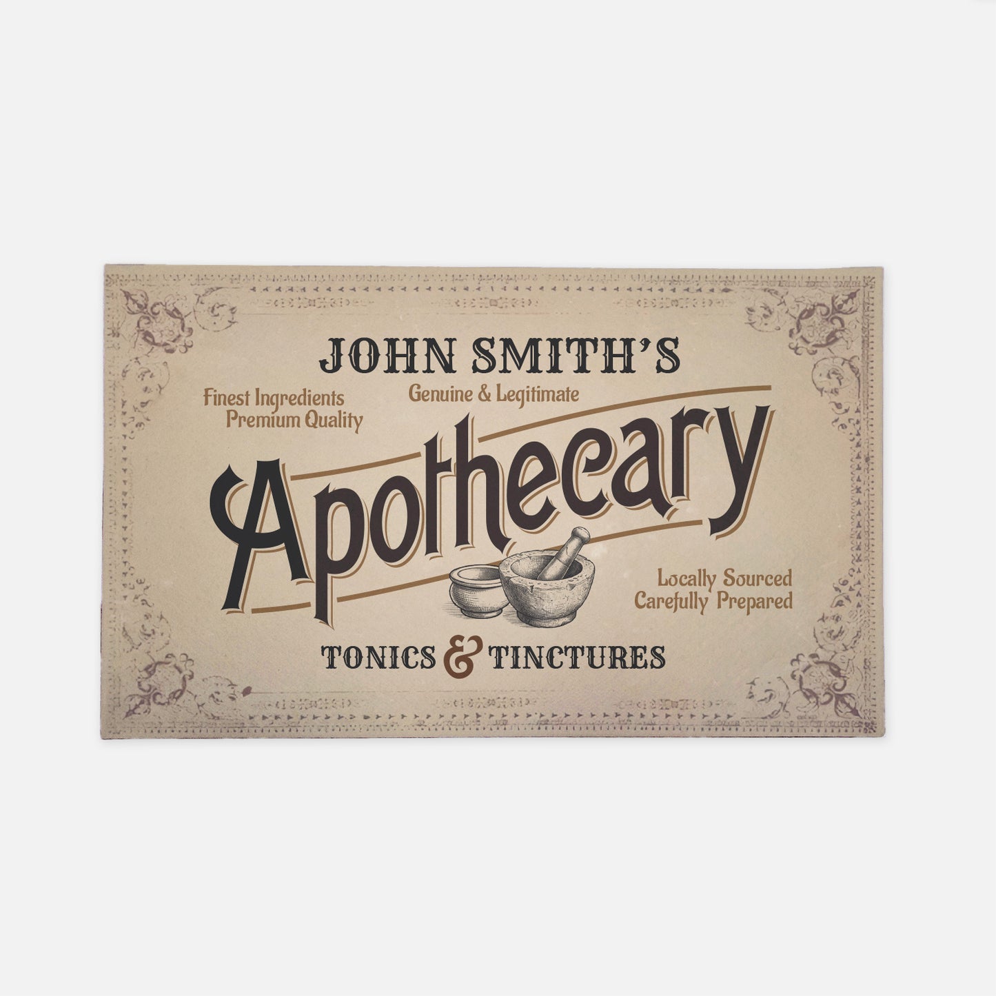 Personalized Text Apothecary Doormat