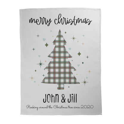 Merry Christmas Plaid Tree Blanket