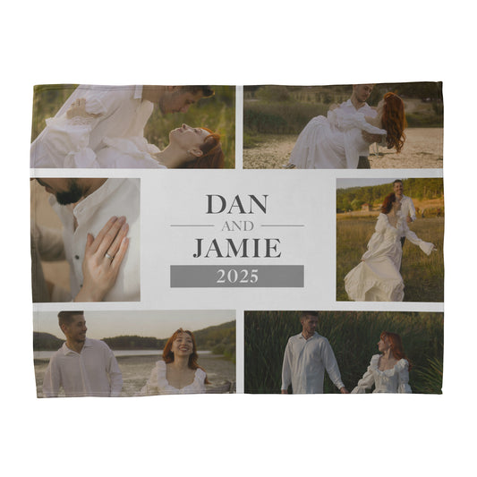 Engagement Photo Collage Blanket - 6 Photos