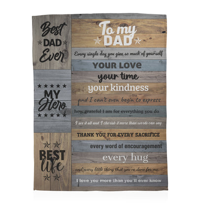 To My Dad Woodgrain Blanket
