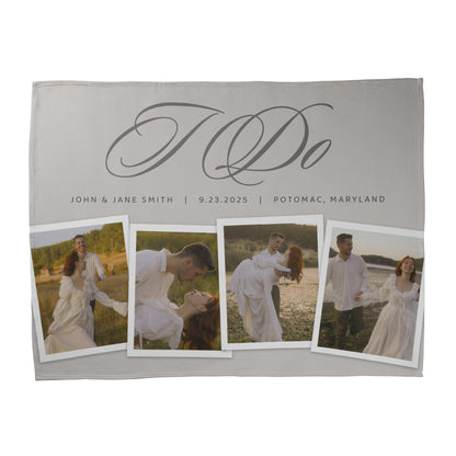 Engagement Polaroid Strip Blanket - 4 Photos