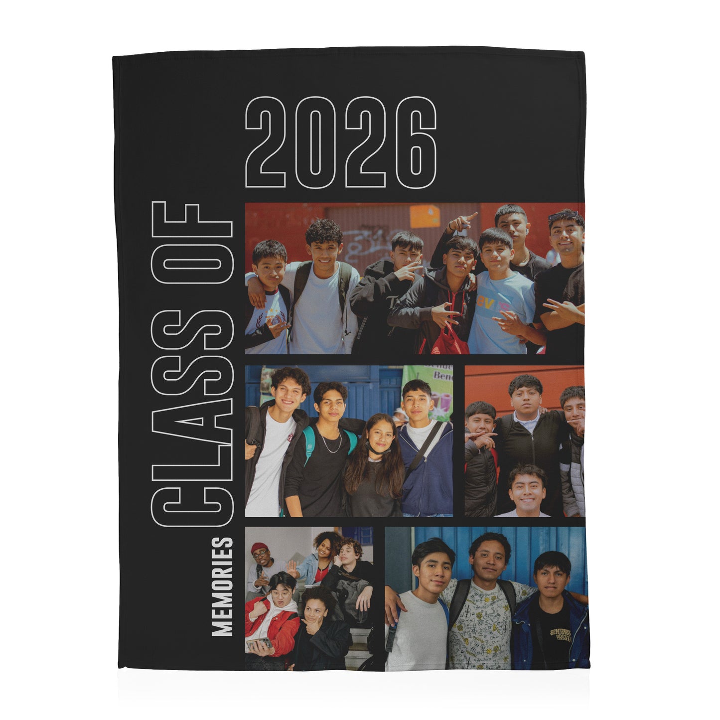 Class of Graduation Memories Photo Collage Blanket - 5 Photos