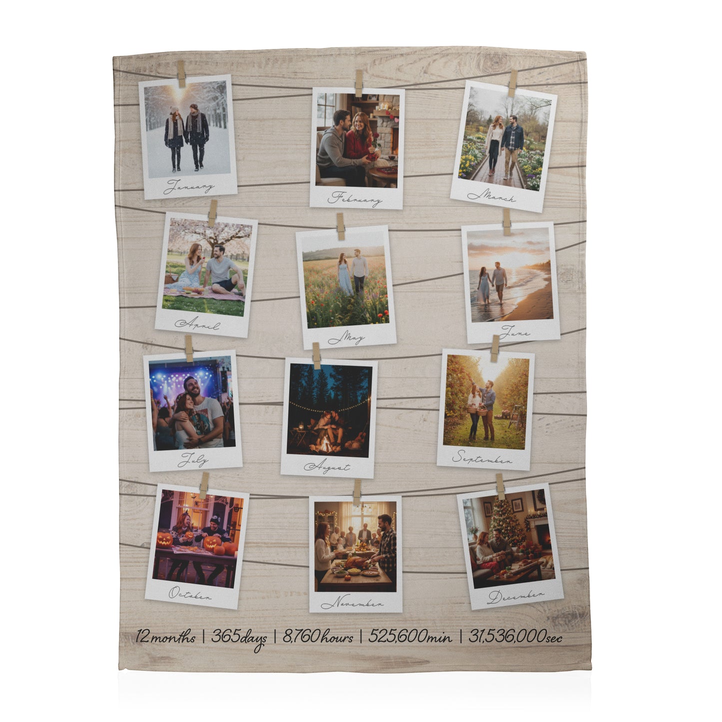 One Year Anniversary Blanket - 12 Photos