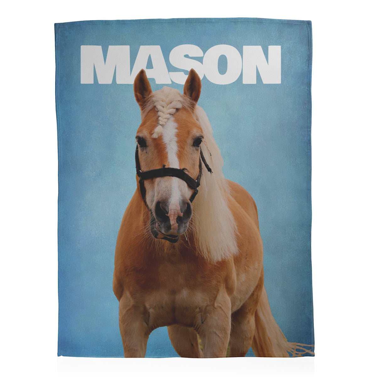 Horse Photo and Text Blanket - 1 Horse, 1 Photo