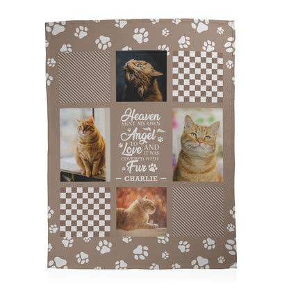 Pet Memorial Photo Collage Blanket - 4 Photos