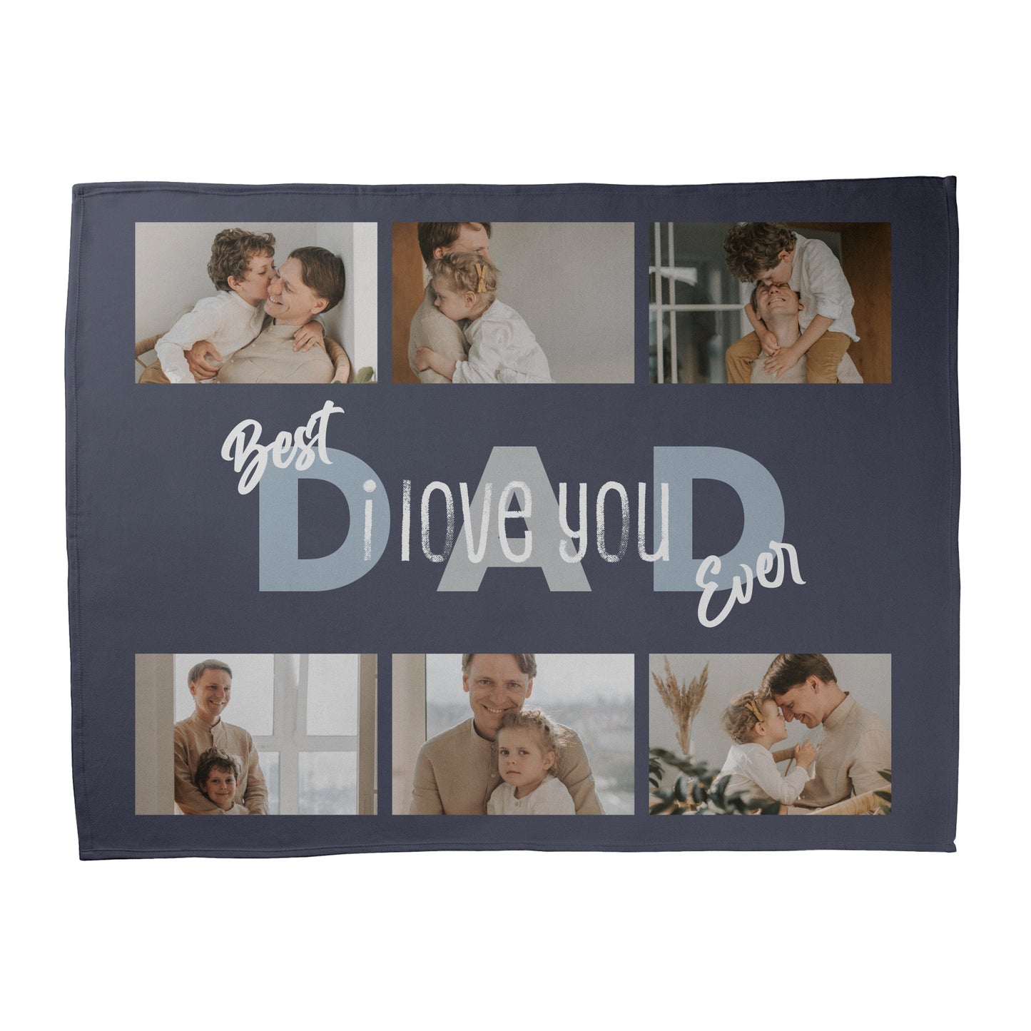 The Best Dad Photo Collage Landscape Blanket - 6 Photos
