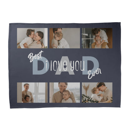 The Best Dad Photo Collage Landscape Blanket - 6 Photos