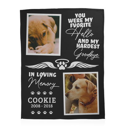 Pet Memorial Photo Collage Blanket - 2 Photos
