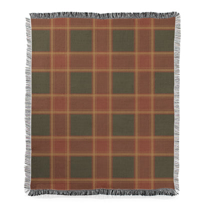 Autumn Plaid with Fringe Woven Blanket