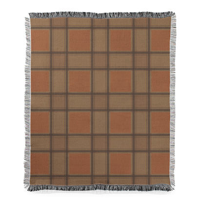 Autumn Plaid with Fringe Woven Blanket