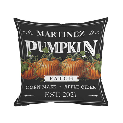 Personalized Text Pumpkin Patch Pillow