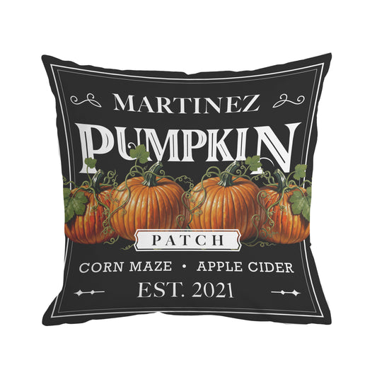 Personalized Text Pumpkin Patch Pillow