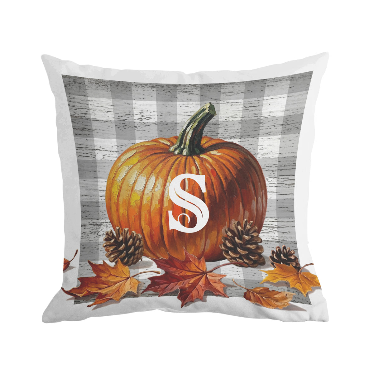 Personalized Single Letter Pumpkin Pillow