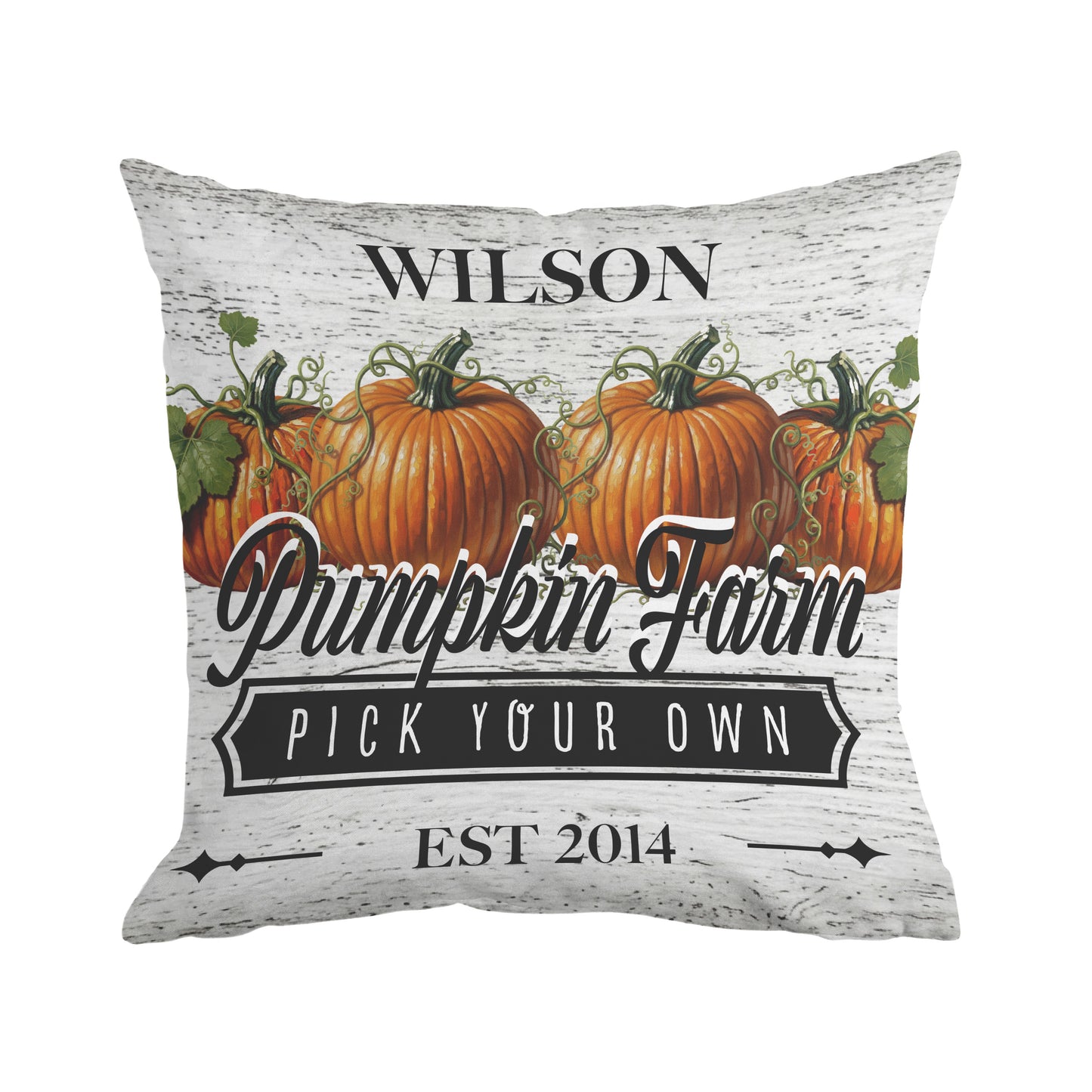 Personalized Text Pumpkin Farm Pillow