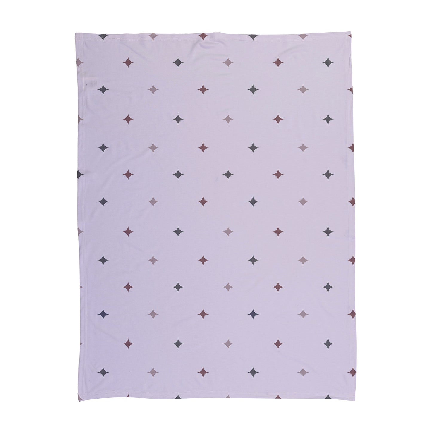 Pink star pattern printed on a baby swaddle.