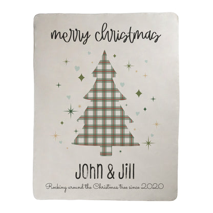 Merry Christmas Plaid Tree Blanket