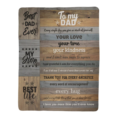 To My Dad Woodgrain Blanket