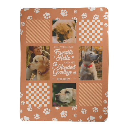 Pet Memorial Photo Collage Blanket - 4 Photos