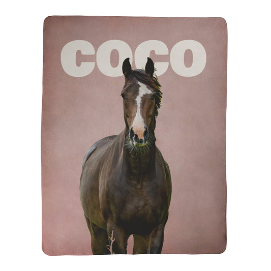 Horse Photo and Text Blanket - 1 Horse, 1 Photo
