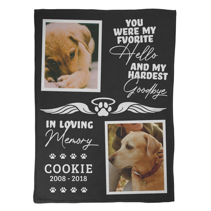 Pet Memorial Photo Collage Blanket - 2 Photos