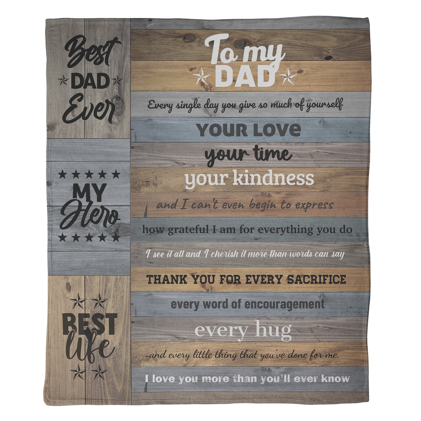 To My Dad Woodgrain Blanket