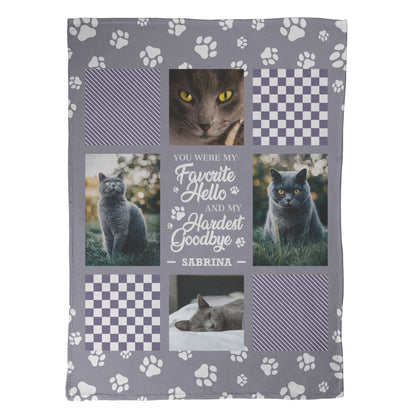 Pet Memorial Photo Collage Blanket - 4 Photos