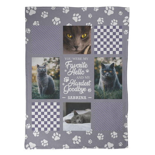 Pet Memorial Photo Collage Blanket - 4 Photos