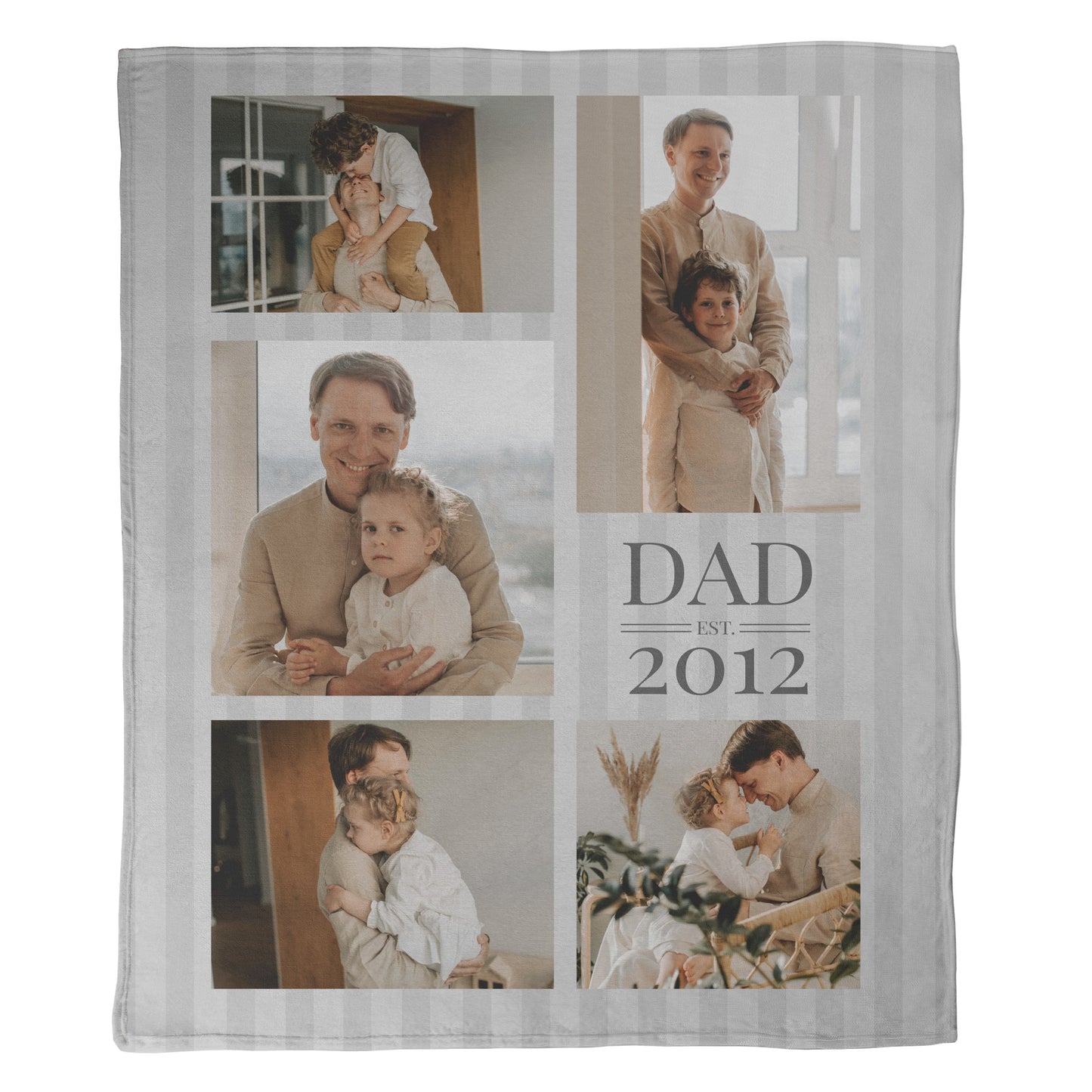 Dad Est. Photo Collage Blanket - 5 photos