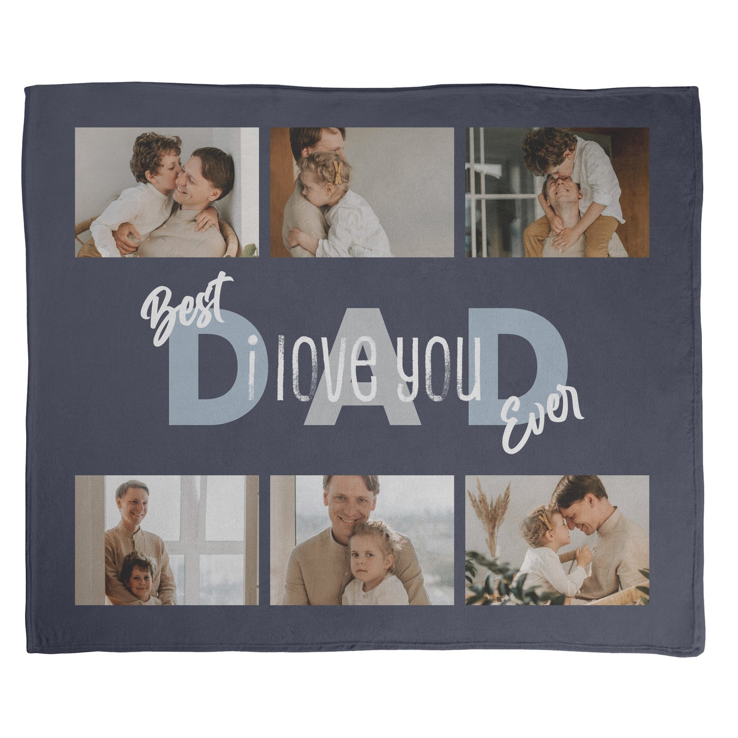 The Best Dad Photo Collage Landscape Blanket - 6 Photos