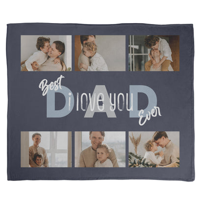 The Best Dad Photo Collage Landscape Blanket - 6 Photos