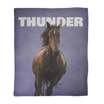 Horse Photo and Text Blanket - 1 Horse, 1 Photo