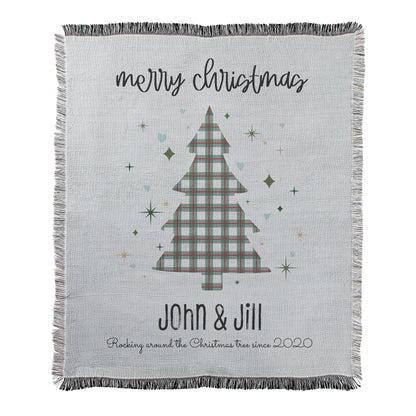 Merry Christmas Plaid Tree Blanket