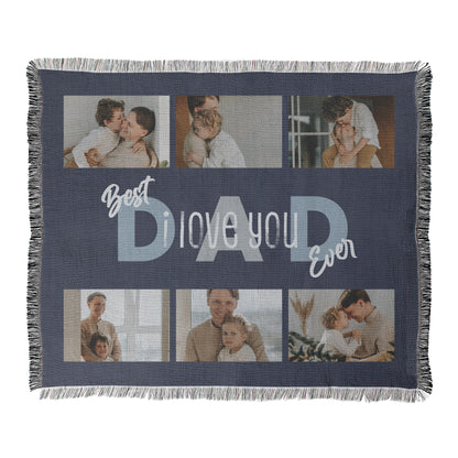 The Best Dad Photo Collage Landscape Blanket - 6 Photos