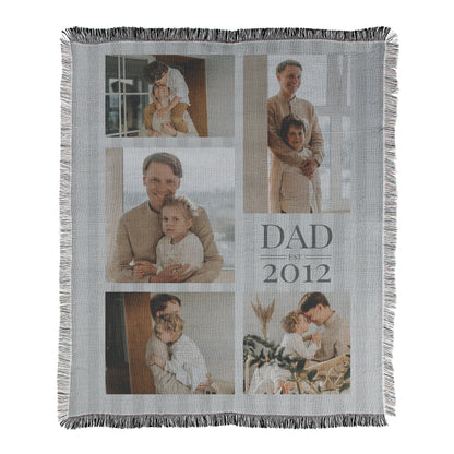 Dad Est. Photo Collage Blanket - 5 photos