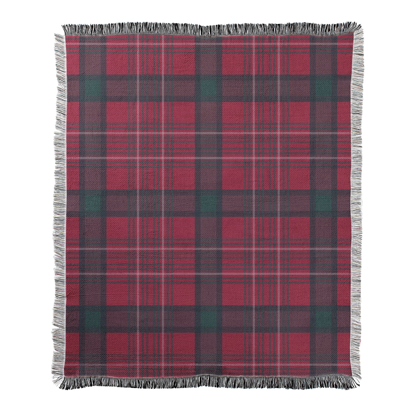 Plaid with Fringe Woven Blanket