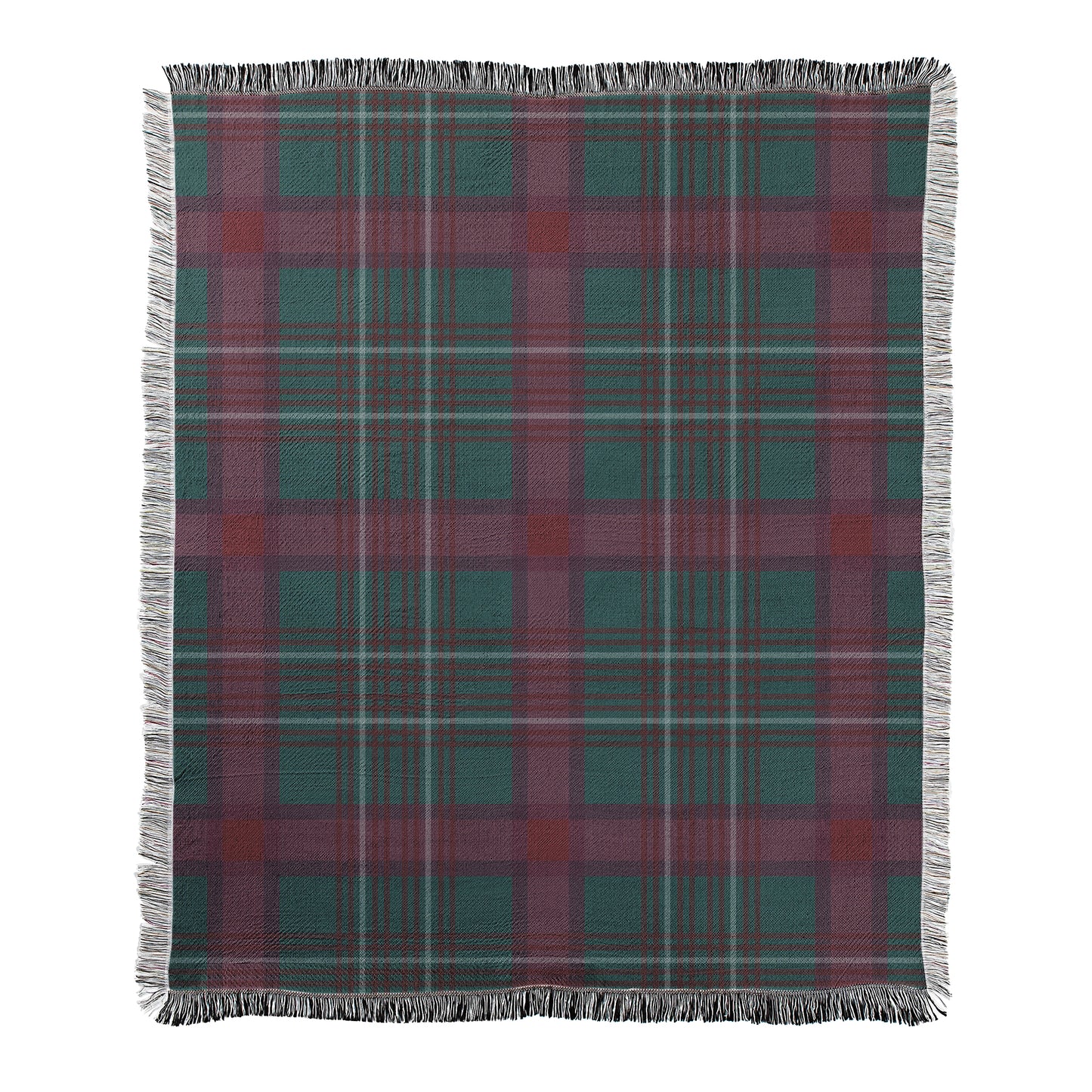 Plaid with Fringe Woven Blanket