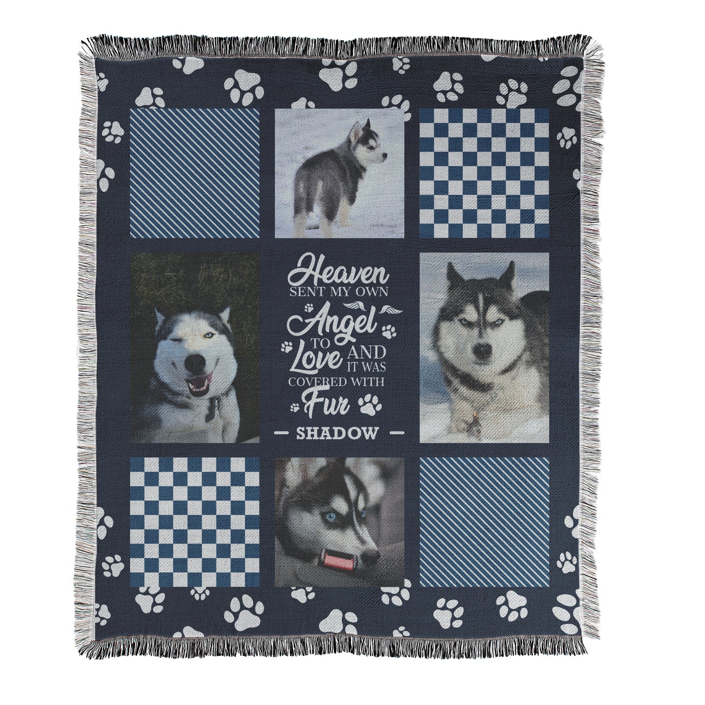 Pet Memorial Photo Collage Blanket - 4 Photos