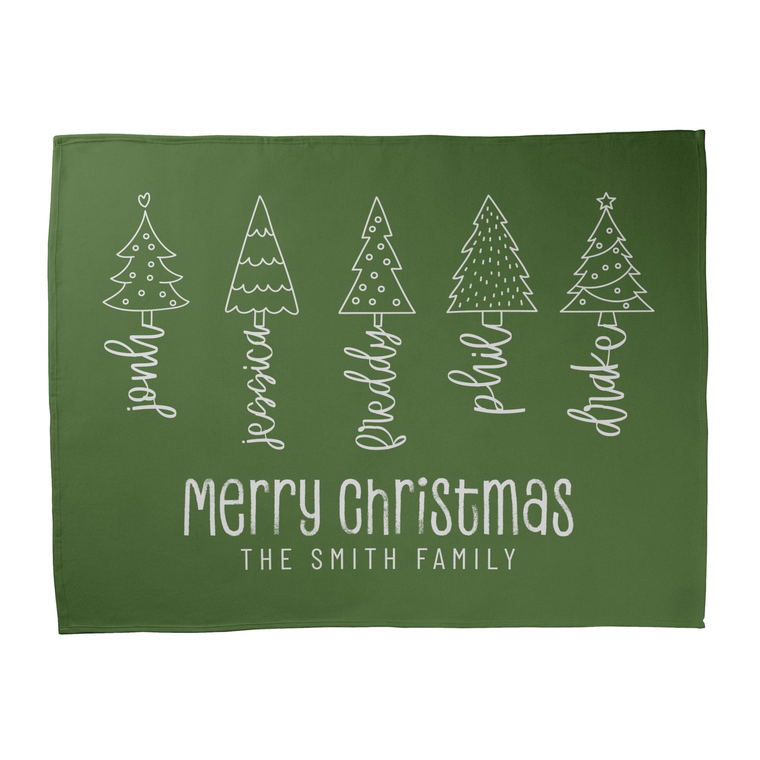 Custom Christmas Family Tree Blanket - 60"X80"