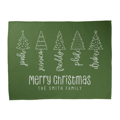 Christmas Family Tree Blanket - 60"X80"