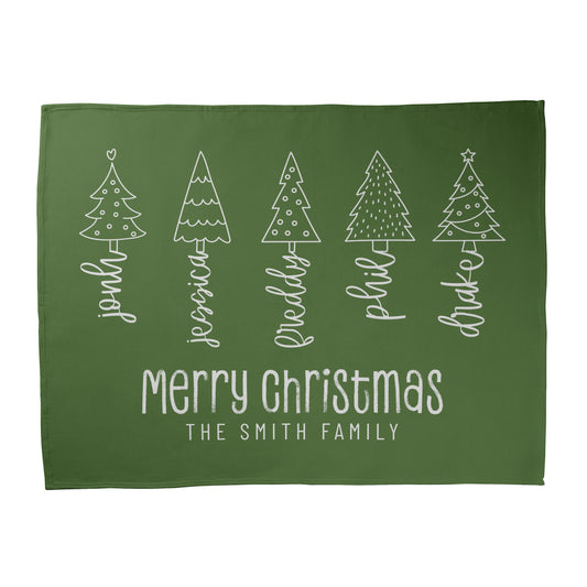 Christmas Family Tree Blanket - 60"X80"
