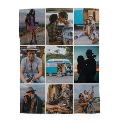 Family Photo Collage Blanket - 9 Photos