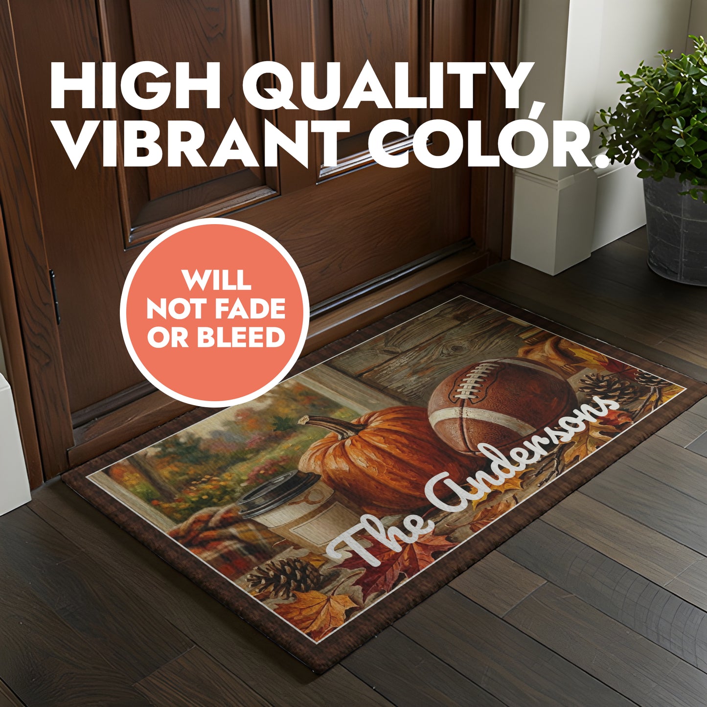 Personalized Text All Things Autumn Doormat