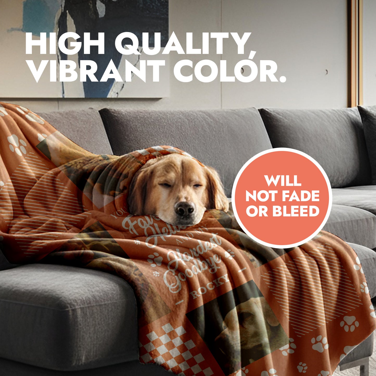 Pet Memorial Photo Collage Blanket - 4 Photos